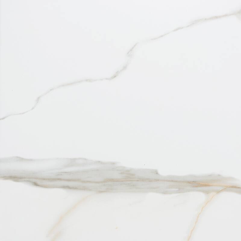 Chronos 13x13 White/ Gold Matte Marble Look Porcelain Tile - Floor, Wall
