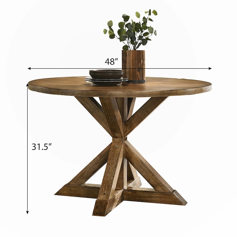 Cross-Buck Base Dining Table