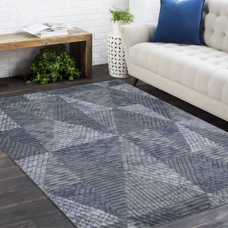 Overton Handmade Modern Contemporary Geometric Area Rug