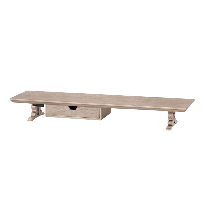 Jani Wood Monitor Stand Riser Desk - Ergonomic Design Stand, Desktop Organizer Table for Home, Office Workspace, Gaming Desk