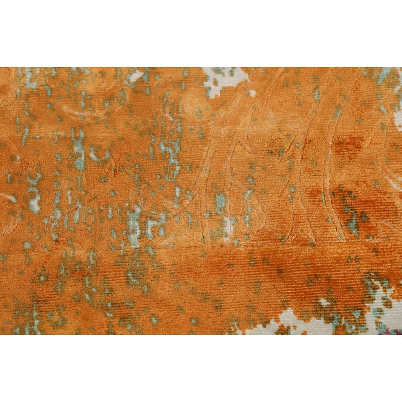 Contemporary Abstract Indian Area Rug Handmade Oriental Wool Carpet - 5'5"x 7'8"