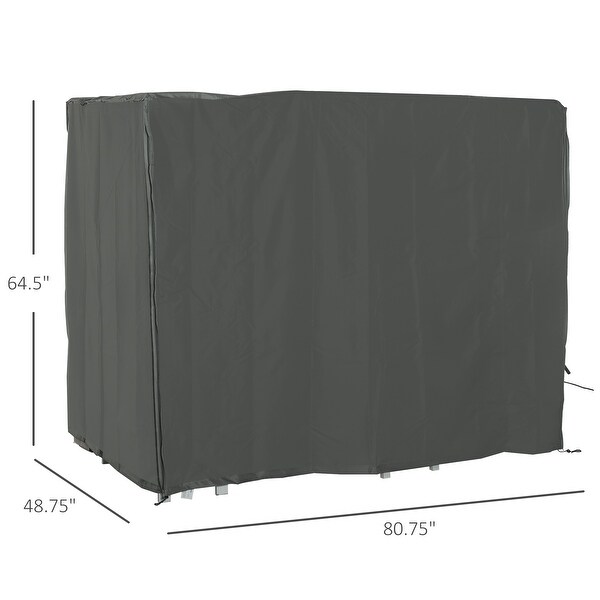 Outsunny All Weather Garden Patio Swing Chair Cover Waterproof Protector Anti-UV and PVC Coating 6.7ft x 4.1ft x 5.4ft