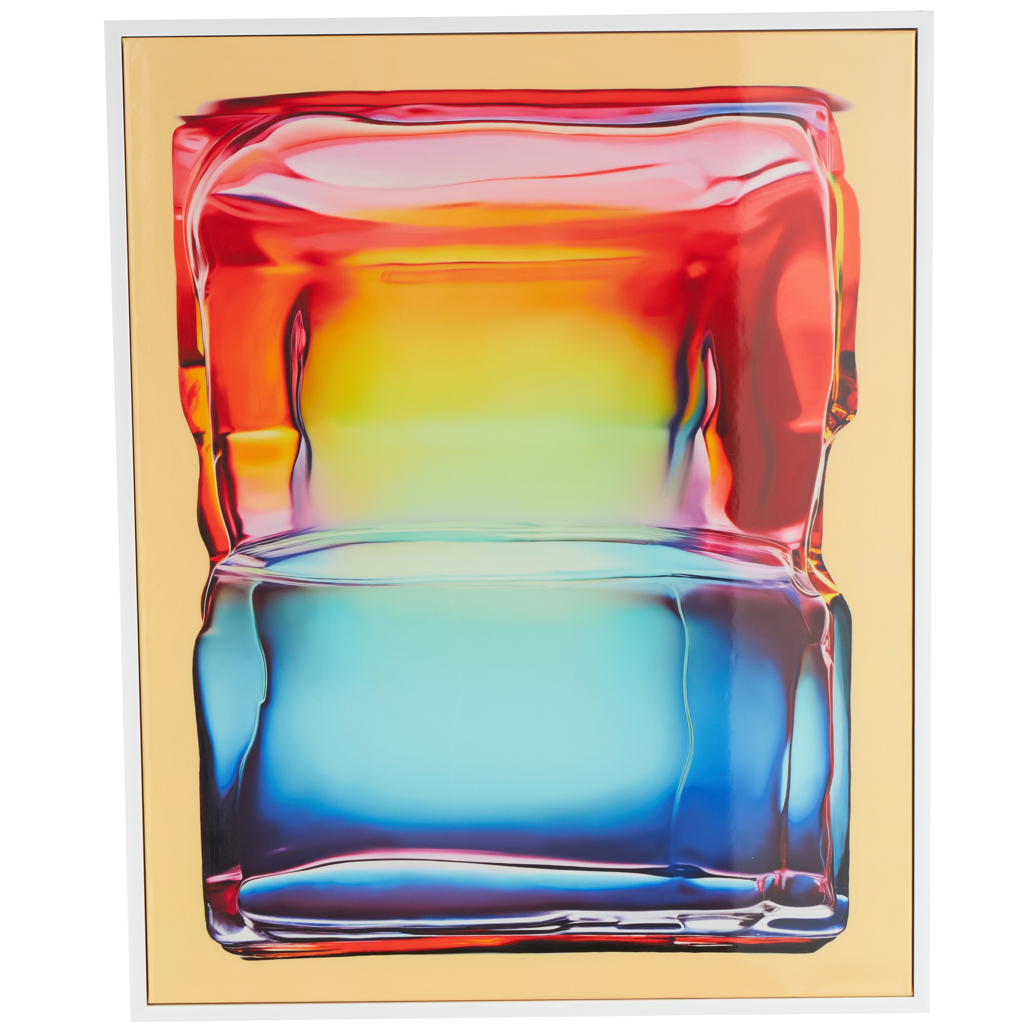 Canvas Abstract Cube Framed Wall Art with White Frame - Multi Colored - Roche River Decor