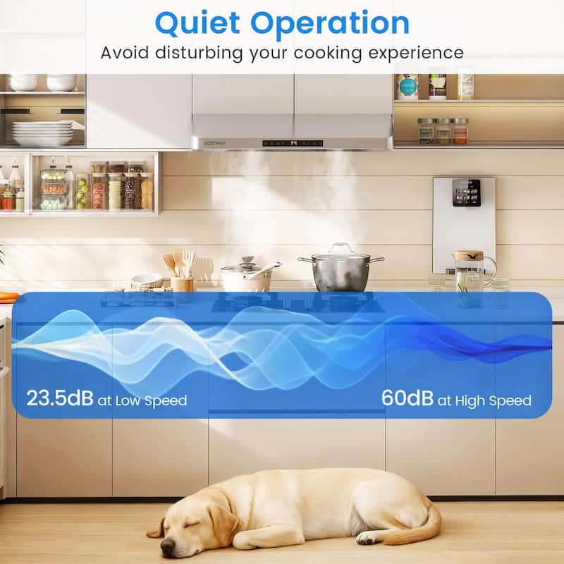 Costway 30/36 Inch Under Cabinet Range Hood with Oil Collector, 4 Fan - See Details