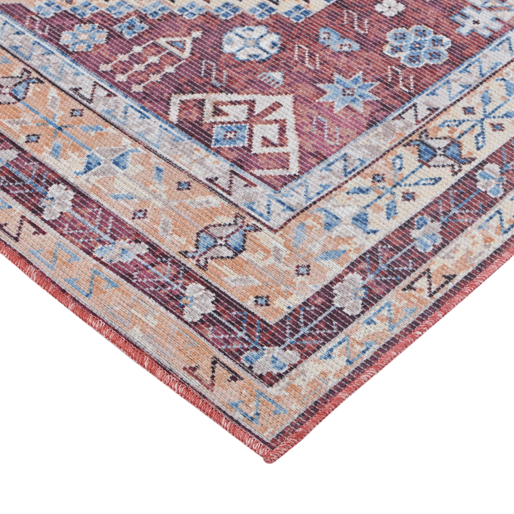 Alaska Machine-Washable Vintage Medallion Power-Loomed Area/Runner