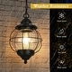 preview thumbnail 13 of 13, Modern Farmhouse Black 1-Light Outdoor Pendant Light Glass Patio Lantern Lamp - D10" X H12"