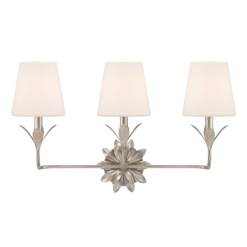 Crystorama Lighting Group 573-OP Broche 3 Light 25" Wide Vanity Light - Antique Silver