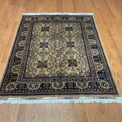 HERAT ORIENTAL Handmade Turkoman Wool Rug - 5' x 6'7"