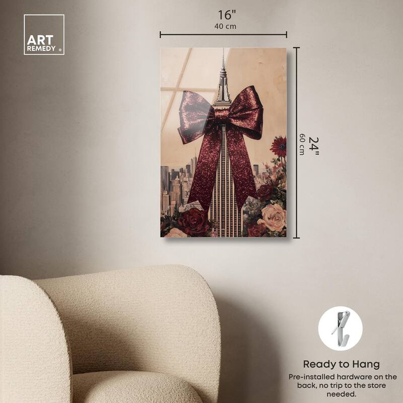 Sparkling Empire State Building Acrylic by Art Remedy, Ready to Hang