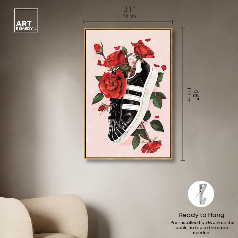 Sporty Sneaker Flowers Canvas by Art Remedy