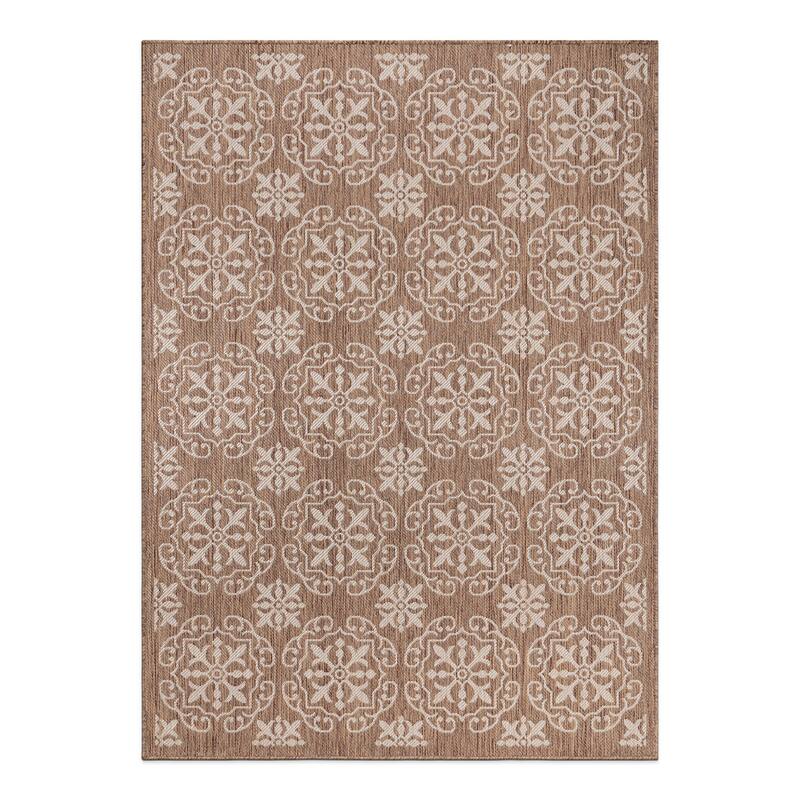 World Rug Gallery Transitional Geometric Textured Flat Weave Indoor/Outdoor Area Rug