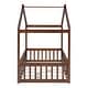 preview thumbnail 43 of 68, Wood Bed House Bed Frame with Fence