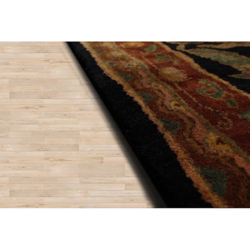 Hand Knotted Agra Charcoal,Sage Wool Traditional Oriental Area Rug - 12' 3'' x 19' 6''