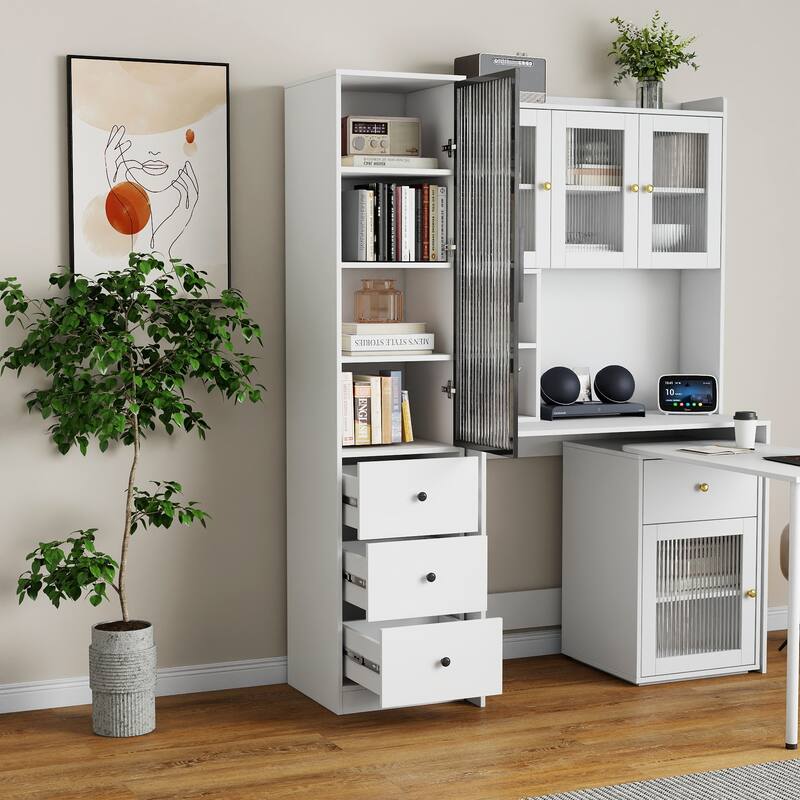 Elegant White Storage Cabinet - Modern & Spacious Organizer for Any Room