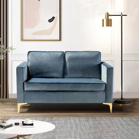 Clos 51'' Modern Upholstered Sofa with Golden Legs by HULALA HOME