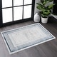 preview thumbnail 2 of 9, LOOM & LUXE Collection Blue/Ivory/Bordered Non-Shedding Area Rug