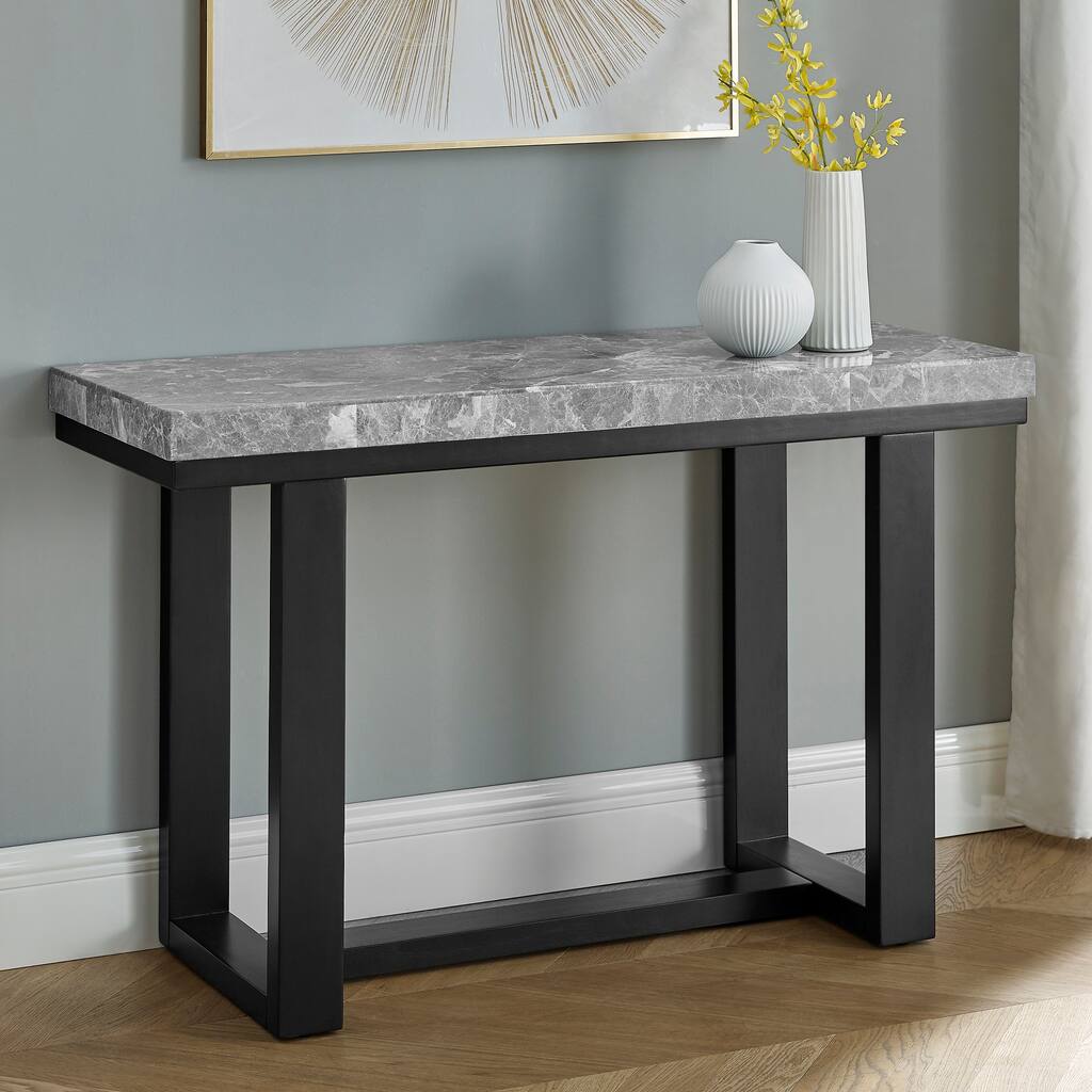 Steve Silver Ludlow Gray Marble Console Table