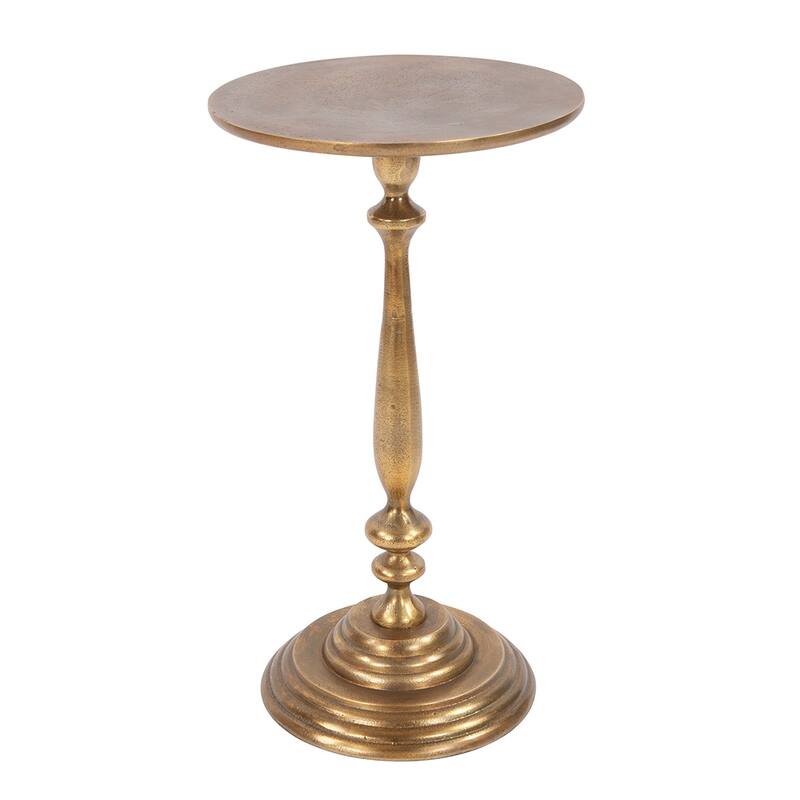 Allan Andrews Silver Orchid Terry Candlestick Pedestal Accent Table - Gold
