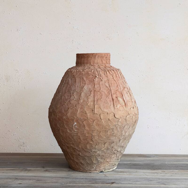 Handmade Textured Terra-cotta Vase