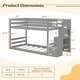 preview thumbnail 3 of 18, Costway Twin Over Twin Low Bunk Bed Solid Wood Floor Bunk Bed Frame