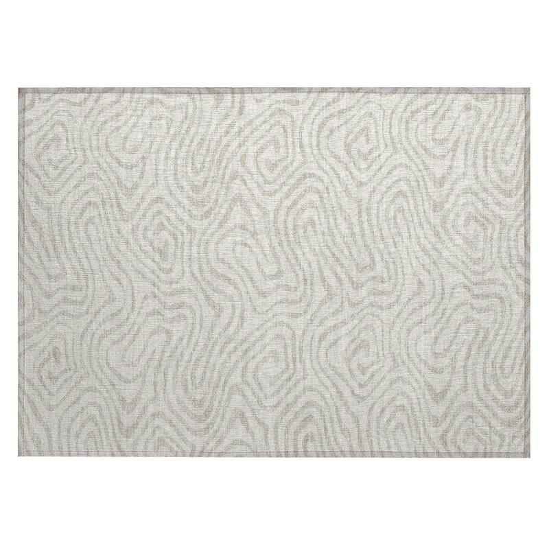 Machine Washable Indoor/ Outdoor Abstract Modern Chantille Rug