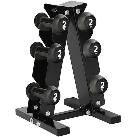 A-Frame Dumbbell Rack Stand Compact 3 Tier Storage Bracket (Black). - 11.8"(L)x10.8"(W)x16.9"(H)