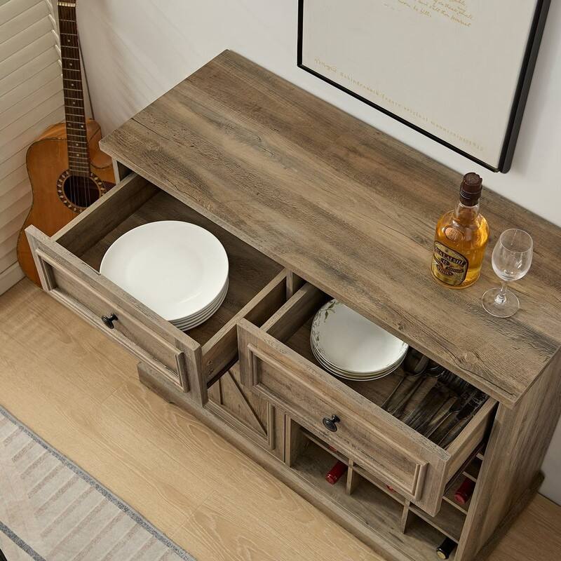 39.38''W Wine Bar Storage Sideboard with 2 Drawers