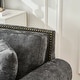 preview thumbnail 7 of 20, 63" Velvet Upholstered Sofa with Curved Armrests, Luxurious Accent Sofa Couch Loveseat with Nailheads