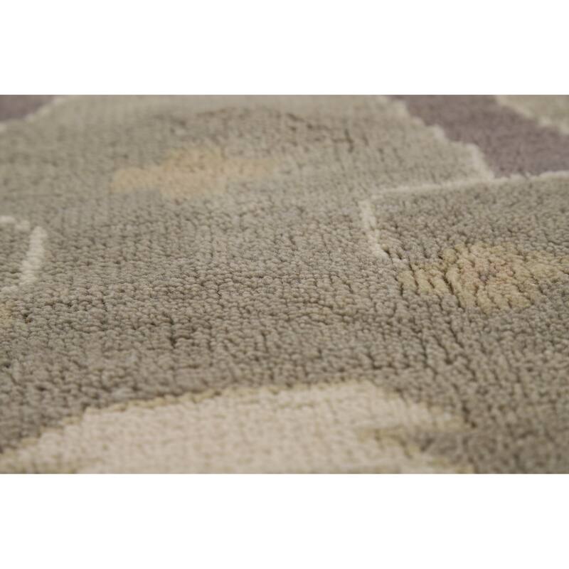 Transitional Beige Oushak Indian Area Rug Handmade Wool Carpet - 8'9" x 12'1"