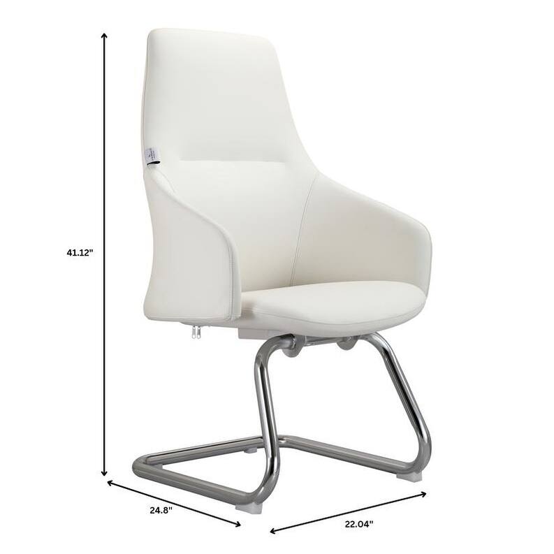 Celeste Modern Leather Office Chair with Iron Frame, Fixed Armrests, Foam Padding, Easy-Clean Upholstery & Quick Assembly