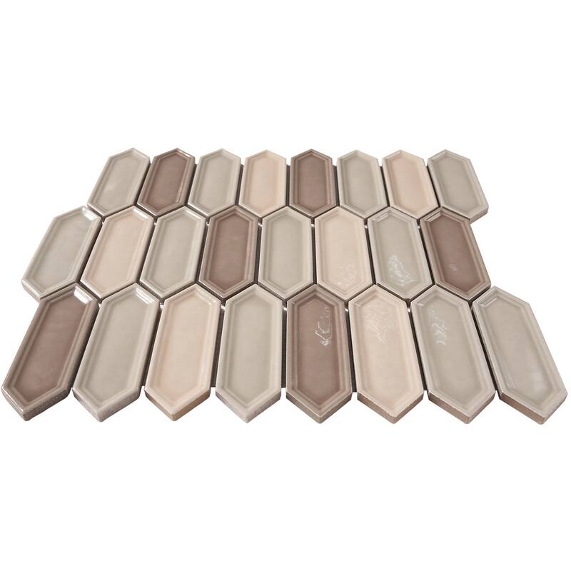 Forio 1.2" x 4.2" Picket Glossy Porcelain Mosaic Tile