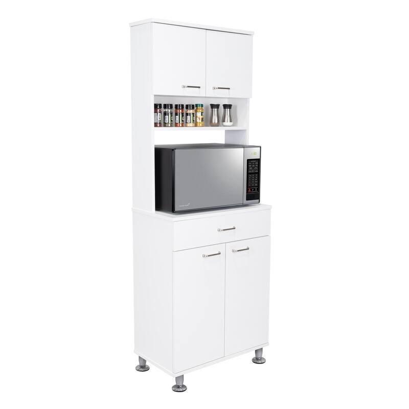 Bay Area Pantry, Two Door Cabinets, One Drawer, Four Adjustable Metal Legs