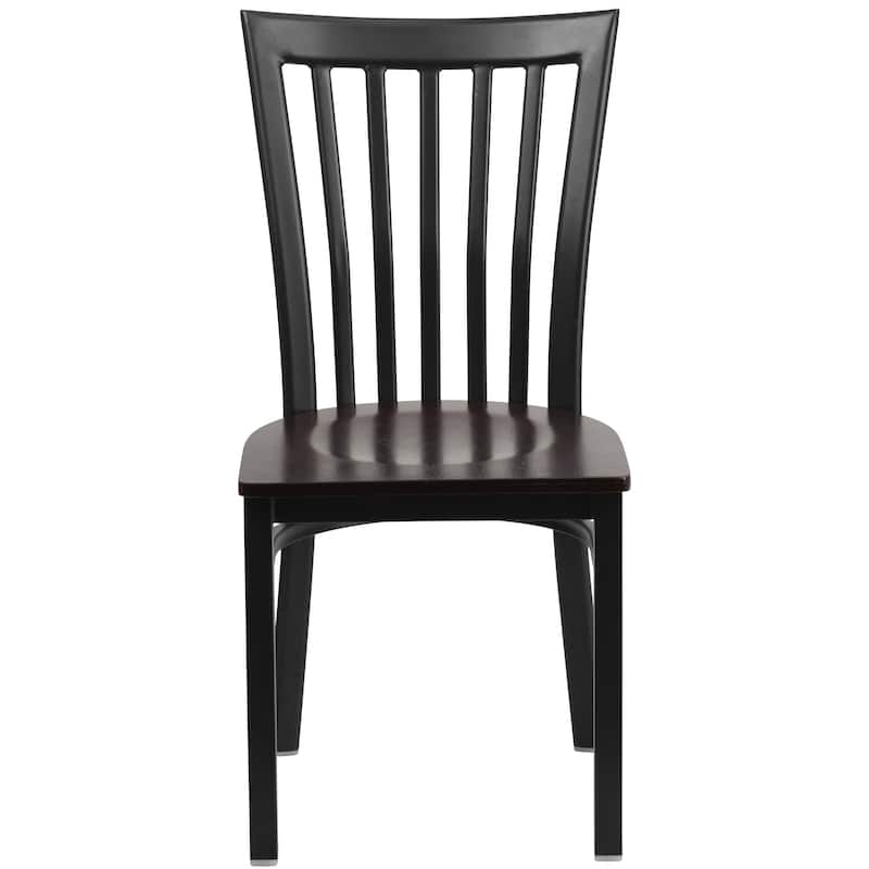 2 Pack School House Back Metal Restaurant Chair - 17.25"W x 18.75"D x 34.75"H - 17.25"W x 18.75"D x 34.75"H