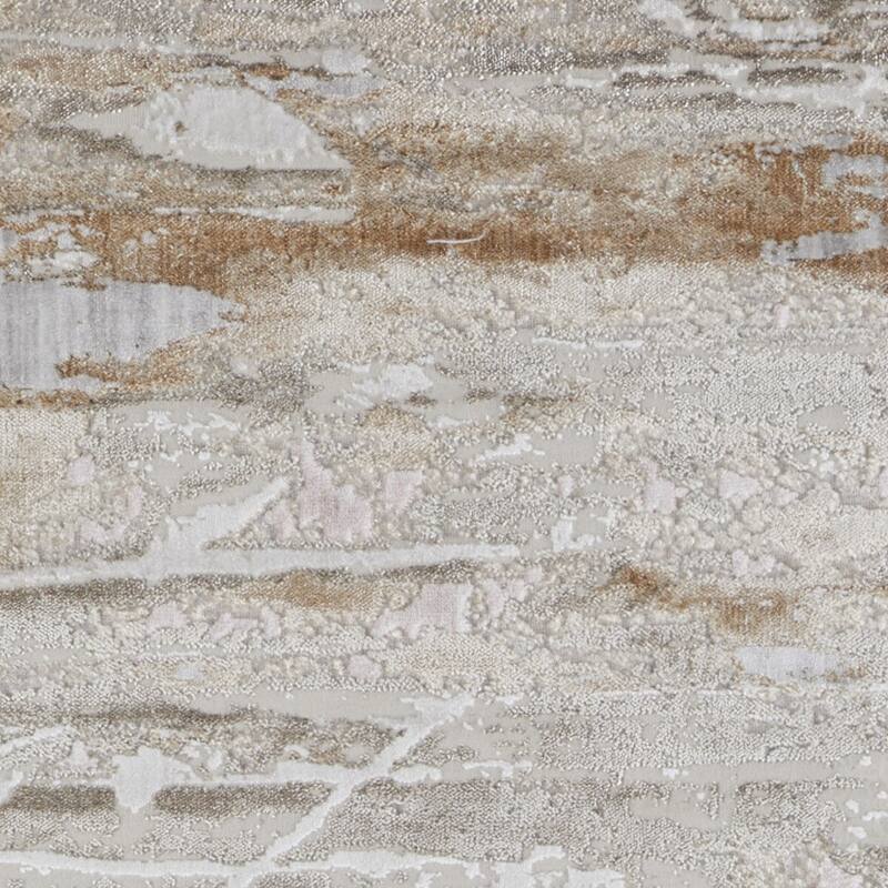Xadam Power Loomed Distressed Abstract Modern Area Rug By HomeRoots - 120' X '36' X '0.28