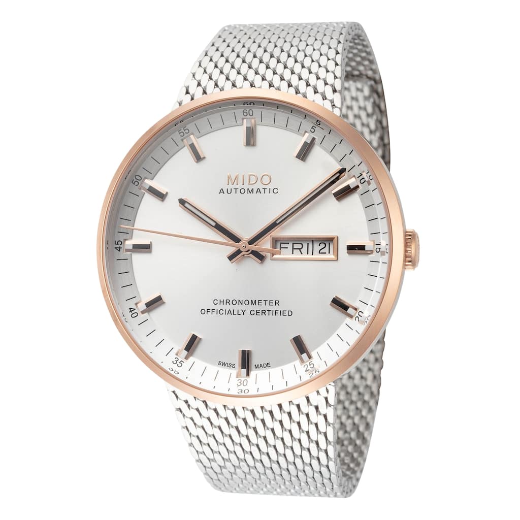 Mido Men's Commander 42mm Automatic Watch M0316312103100 - Silver - N/A