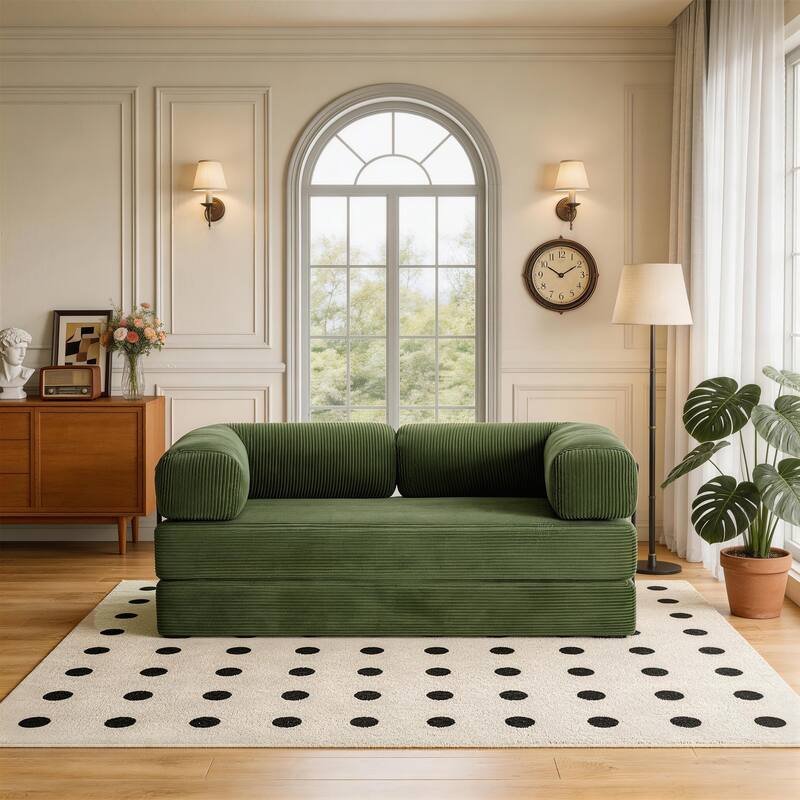 Corduroy Large Couch Convertible Floor Sofa Bed Sleeper