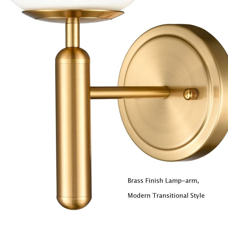 Sora Mid-Century Modern Wall Sconces With Opal Globe Shade Set of 2