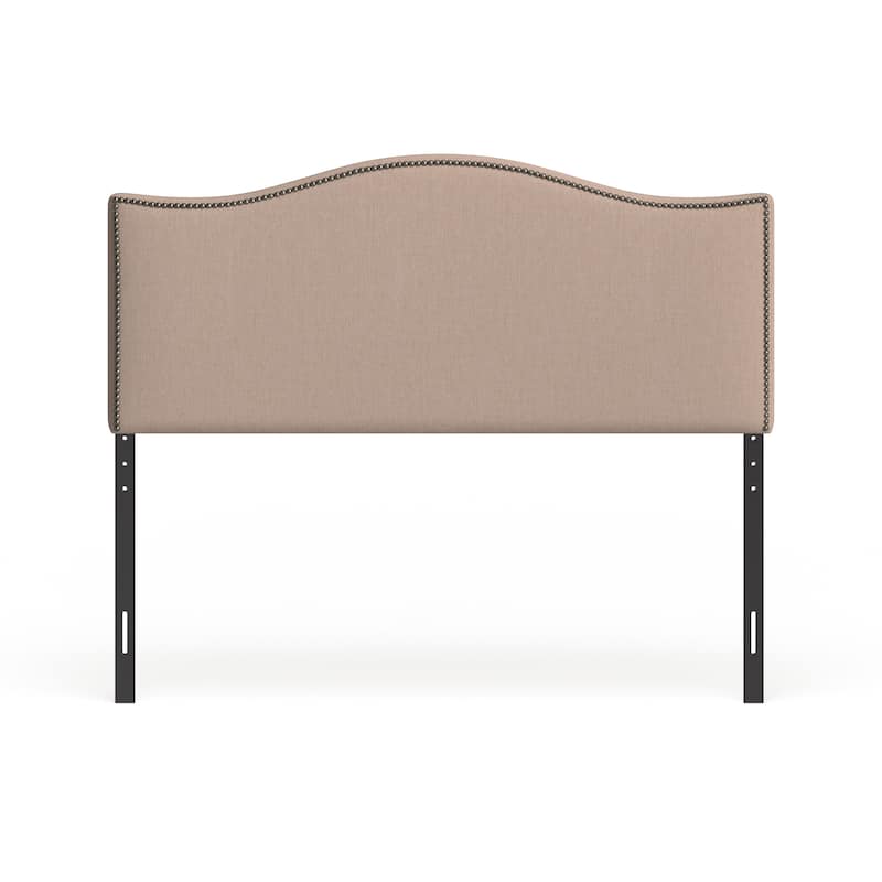Curl Queen Nailhead Upholstered Headboard