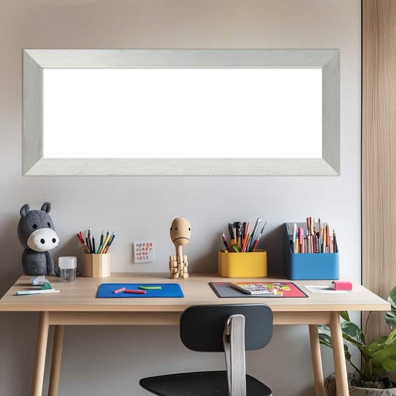 Amanti Art Brushed Sterling Silver Framed Dry Erase Magnetic Board