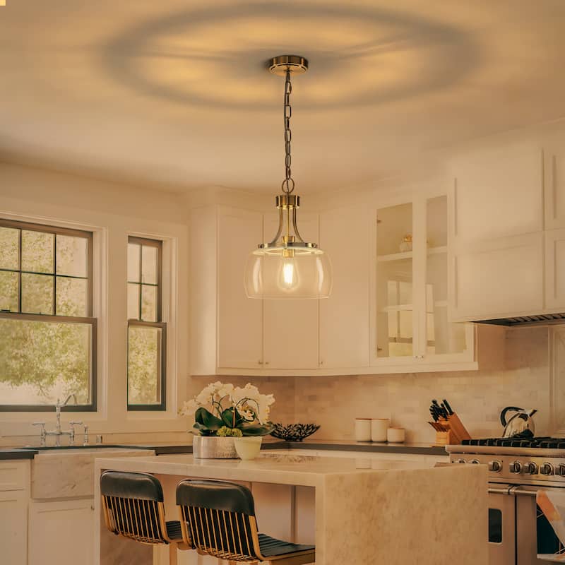 Starsky 1/3-Light Modern Clear Glass Dome Pendant Light