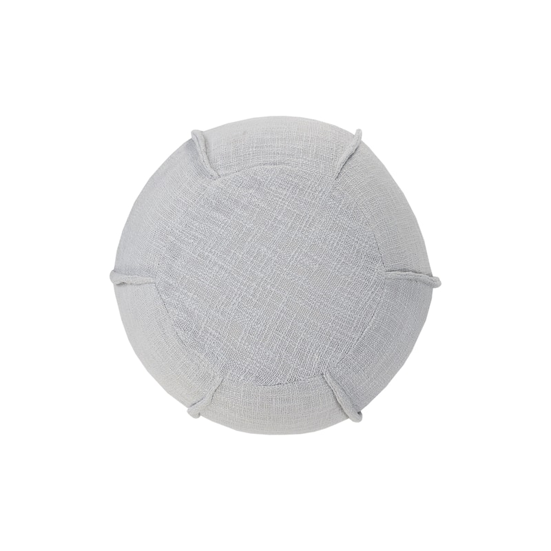 Sevita Handcrafted Solid Gray Pleated Pouf