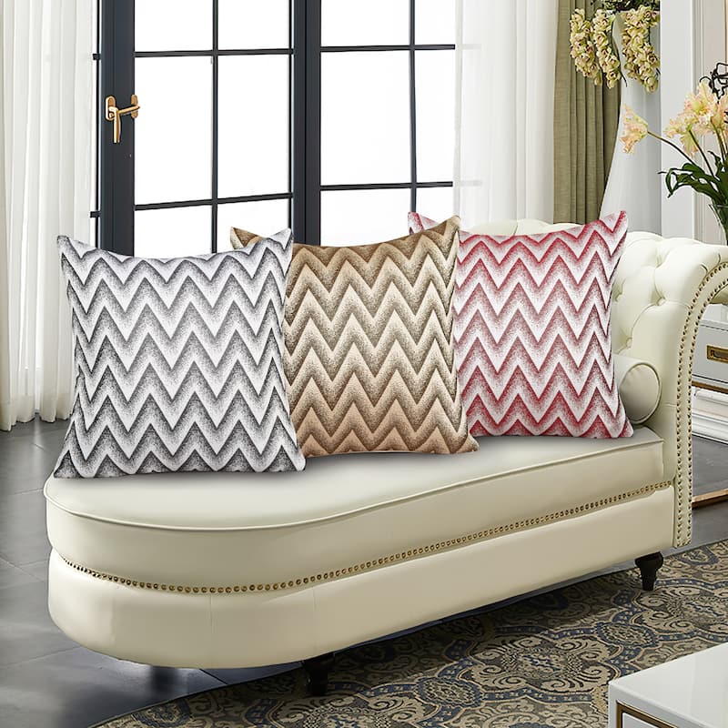 Violet Linen Indiana Chevron Pattern Decorative Throw Pillow
