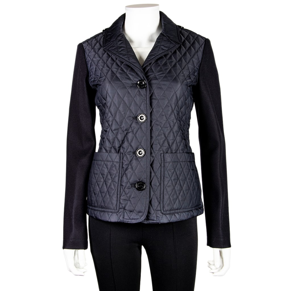 Burberry Mackleby Quilted Jacket with Wool Sleeves