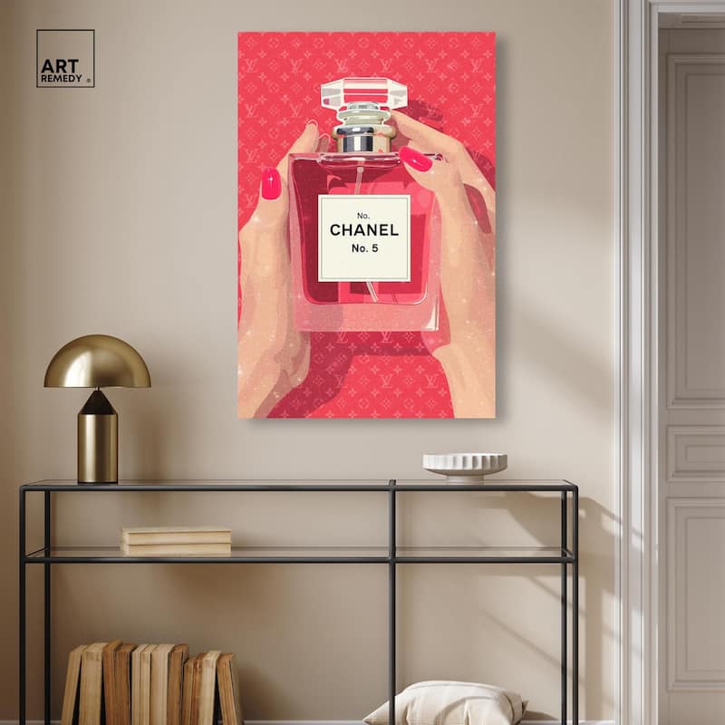 Perfume in Hands Canvas by Art Remedy, Gallery Wrapped