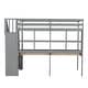 preview thumbnail 35 of 36, Modern Twin Size Loft Bed Frame with Storage Staircase and Double Desks and Shelves