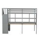 preview thumbnail 16 of 32, Twin Loft Bed with Storage Staircase, Double Desks, and Shelves, Grey
