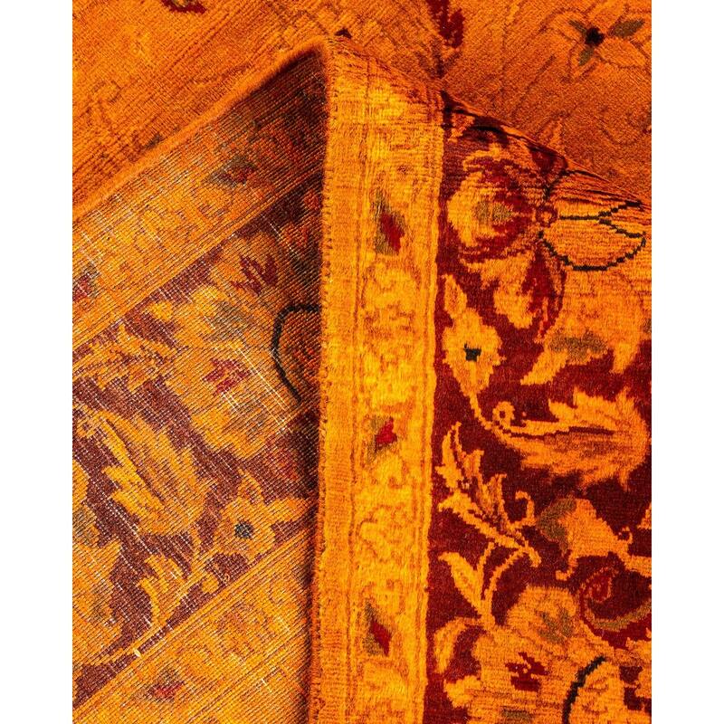 Overton Hand Knotted Wool Vintage Inspired Modern Contemporary Overdyed Gold Area Rug - 4' 7" x 7' 5"