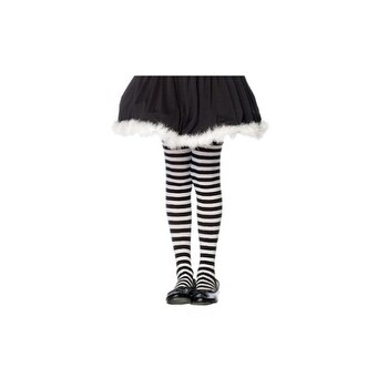baby black and white striped tights