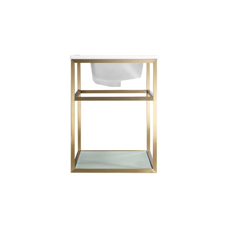 Pierre 30 Single, Open Shelf, Metal Frame Bathroom Vanity