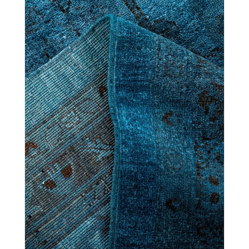 Overton Hand Knotted Wool Vintage Inspired Modern Contemporary Overdyed Gray Area Rug - 12' 5" x 17' 7"